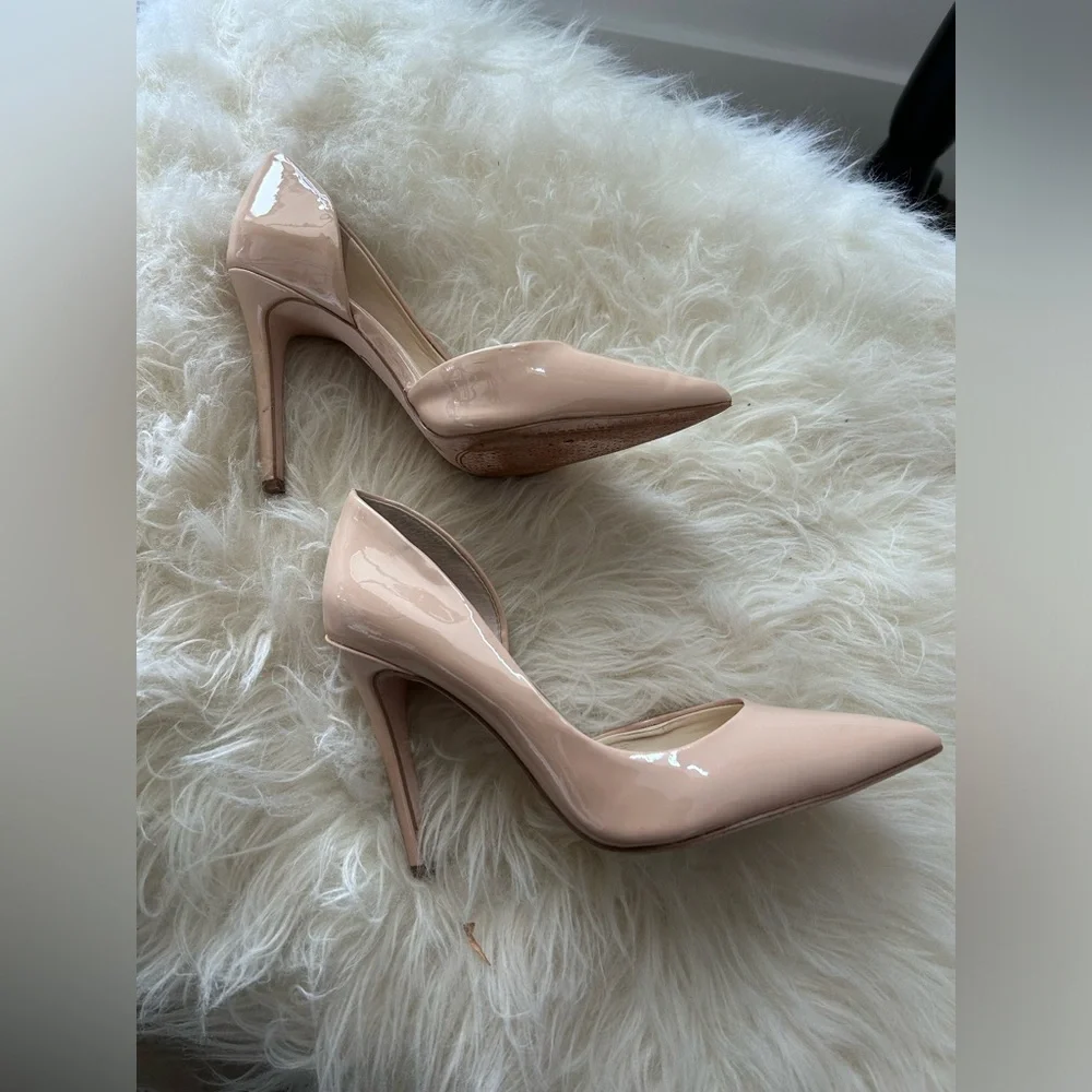 Classic Patent Pointed-Toe High Heels in Nude women’s size 5